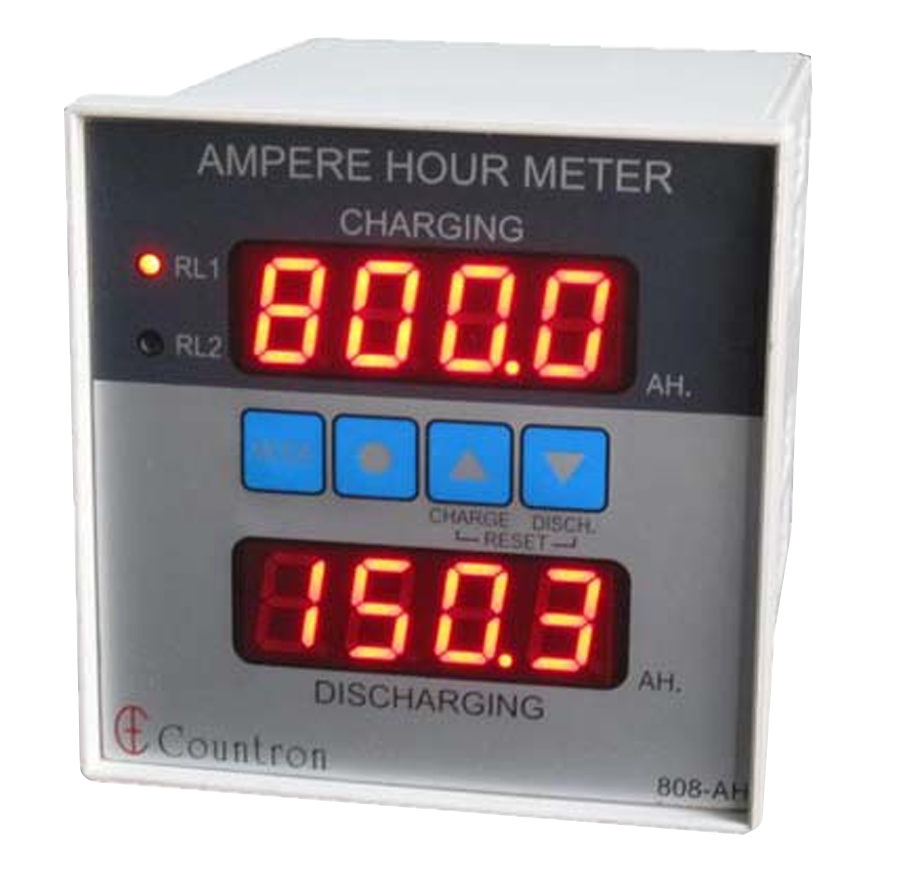 Ampere Hour Meter with separate 4 digit displays for charging AH and discharging AH