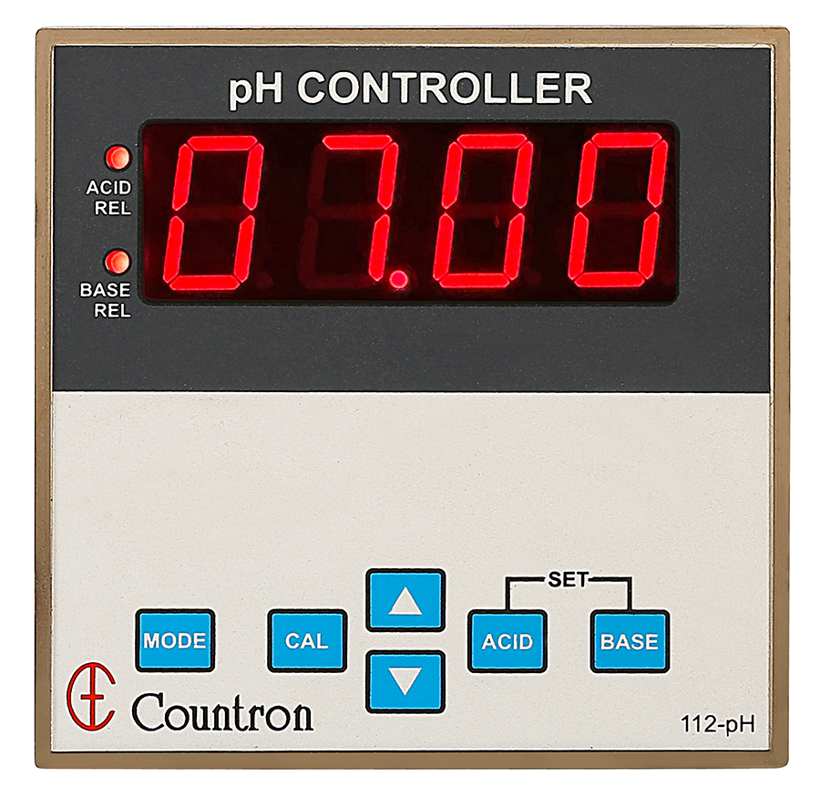 Online pH Controller with 2 set limits and relay outputs, 4-20mA