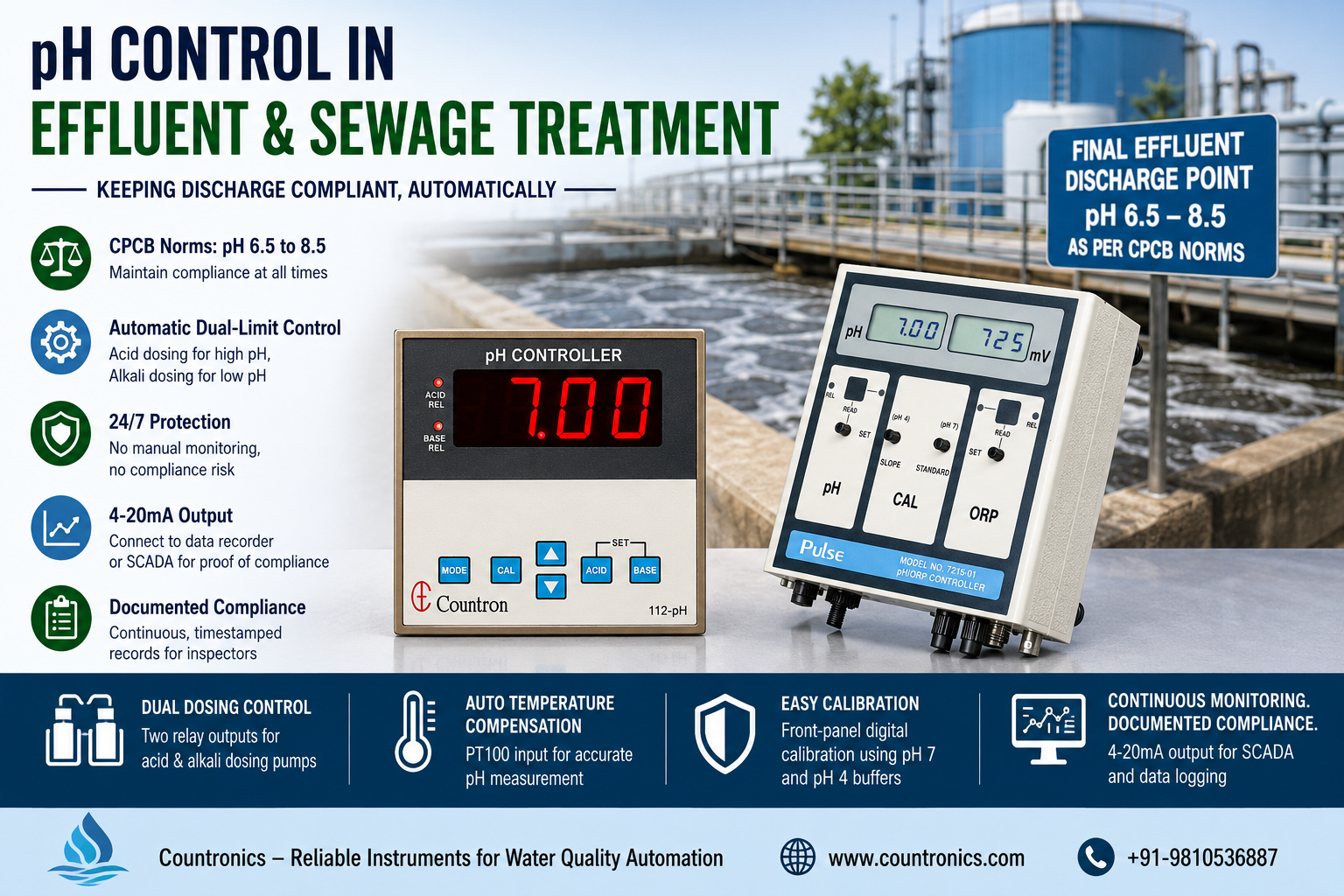 pH Control in Effluent & Sewage Treatment    — Keeping Discharge Compliant, Automatically